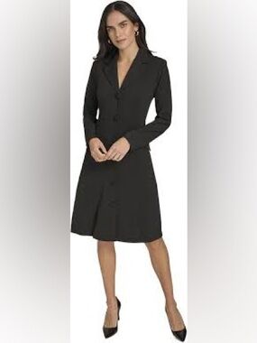 Tailored Black knee length blazer dress